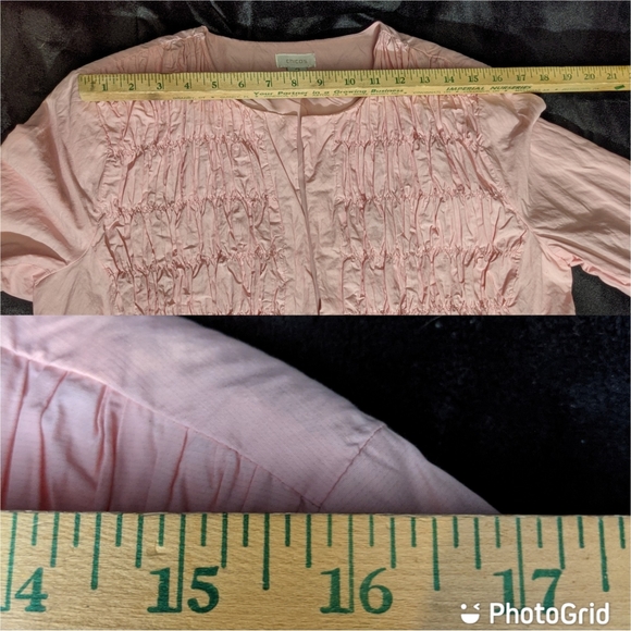 Chicos 2 Barbie Pink Open Jacket Crinkle Metallic Pintuck Pleated Pockets Lined - Picture 5 of 8